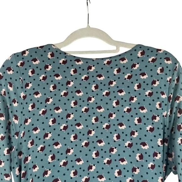 Boden Silvia Wrap Dress Size 10R Print Fall Pattern Midi Long sleeve Jersey - Picture 9 of 10